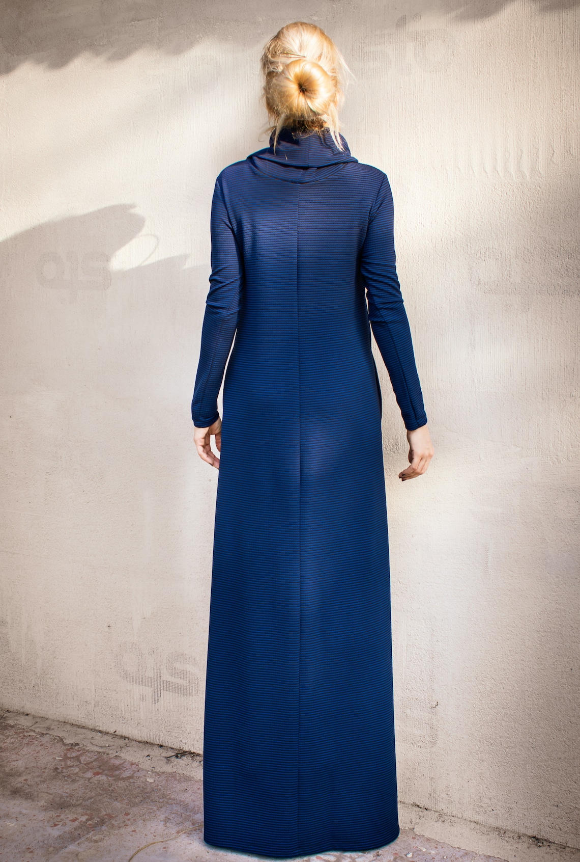 NEW Blue Maxi Dress With Zipper / Plus Size Dress / Front Etsy