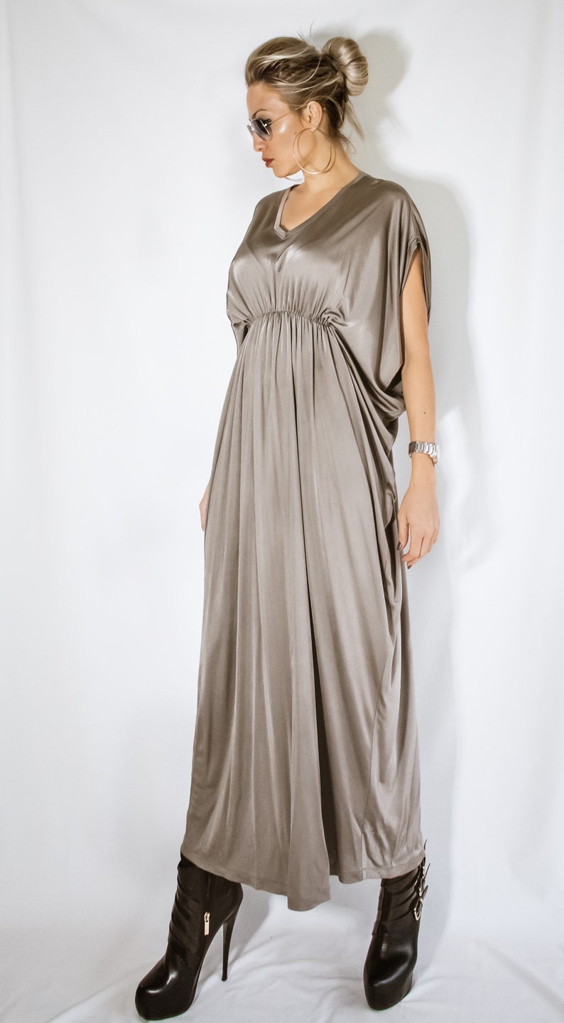 Twist Straps V Neckline Tulle Maxi Dress Gold Plus Size