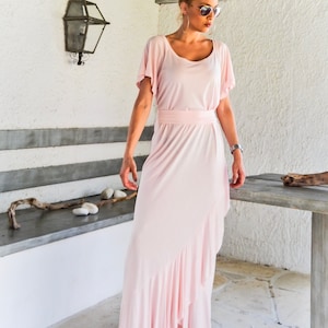 NEW Summer Pink Maxi Dress, Flounced Dress, Plus Size Dress, Dress with Flounces, Summer Dress, Spring Summer Dress, Long Dress #35273