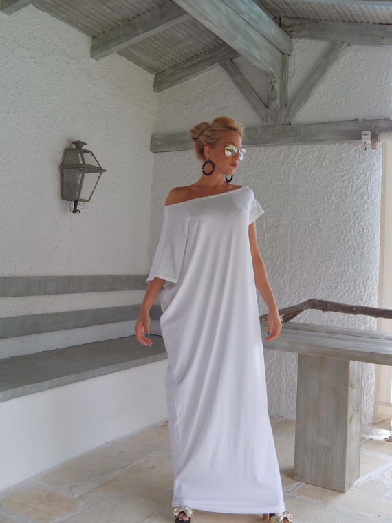 cotton viscose summer dresses White Plus Size Maxi Dress, Boho Kaftan Style , Dress Color:Black Beige Planets boys DRAPED-NECK VELVET MIDI DRESS Made from unique eco