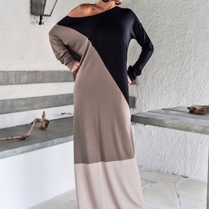 Black Brown Beige Maxi Dress/ Summer Dress / Abaya /Kaftan / Evening Dress / Women Long Dress / Plus Size Dress / Oversize Clothing / #35020