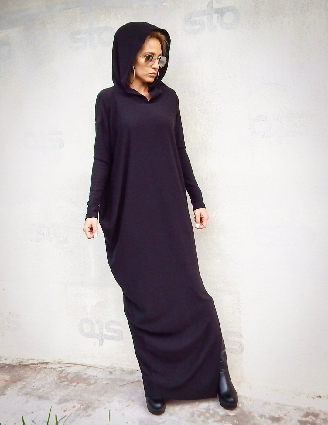 Black Sweater Dress / Long Sweater / Knit Maxi Dress / - Etsy