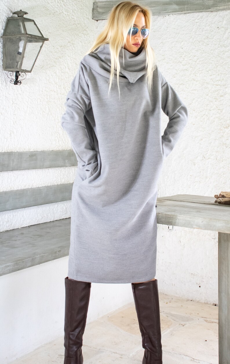 NEW Winter Midi Dress / Gray Midi Dress / Winter Dress for | Etsy