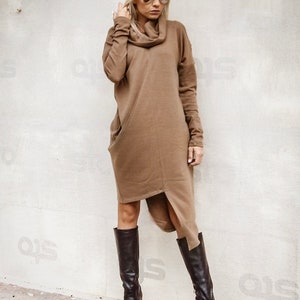 Winter Knit Asymmetric Dress / Oversized Dress /Asymmetric Tunic / Blouse Tunic / Loose Tunic / Plus Size Blouse / Sweater Dress 35281 image 6