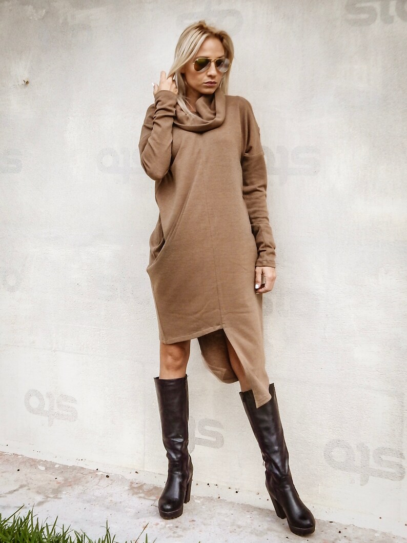 Winter Knit Asymmetric Dress / Oversized Dress /Asymmetric Tunic / Blouse Tunic / Loose Tunic / Plus Size Blouse / Sweater Dress 35281 image 6