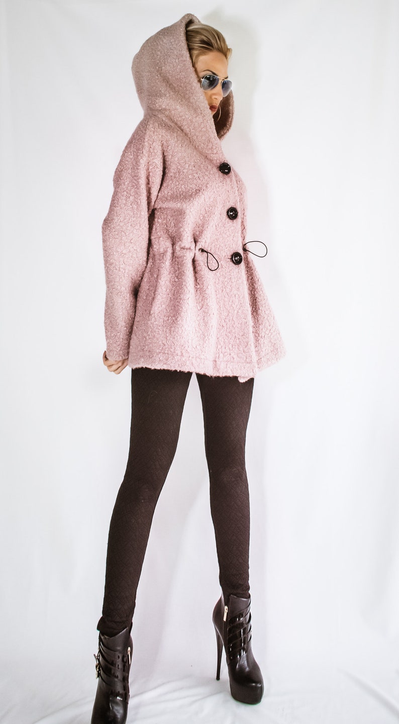 NEW Pink Wool Winter Coat / Women Jacket / Winter Coat / Wool Etsy