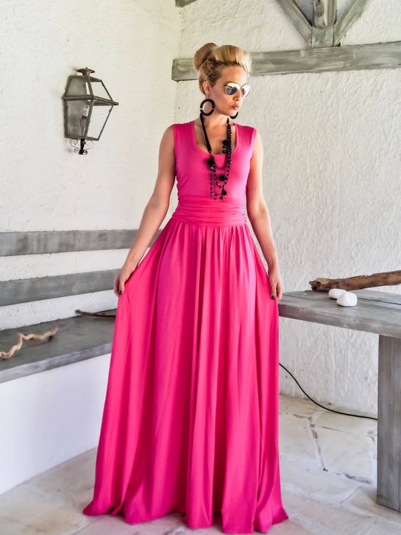 fuchsia maxi dress