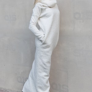 NEW Sweater dress / Winter Maxi Dress / Wool Dress / White Dress / Plus Size dress / White Maxi Dress / Comfortable Dress / Plus Size 35306 image 2