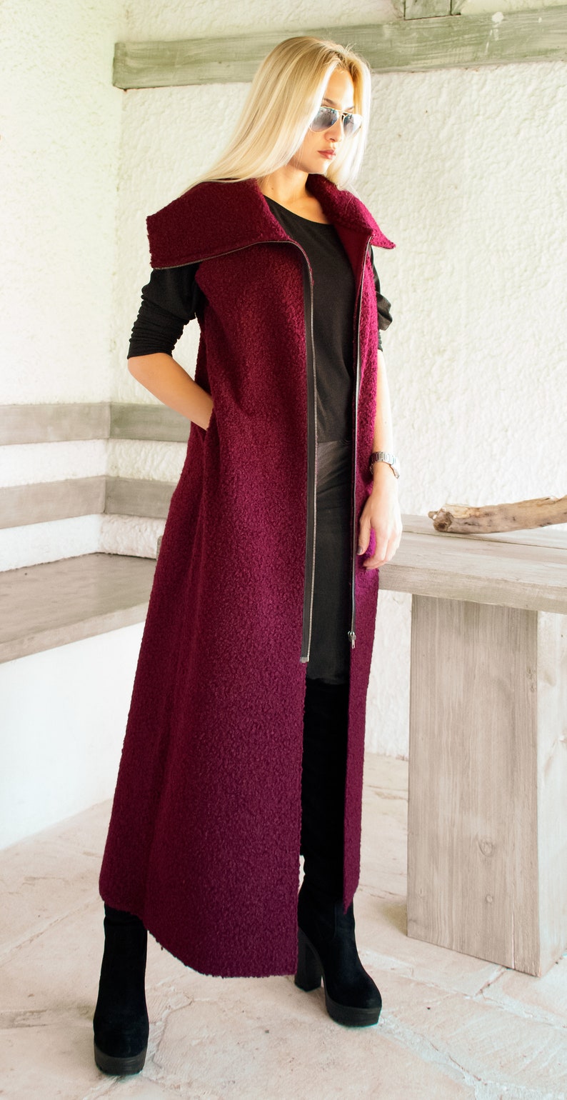 NEW Winter Vest Coat Long Coat Sleeveless Long Vest Maxi Etsy