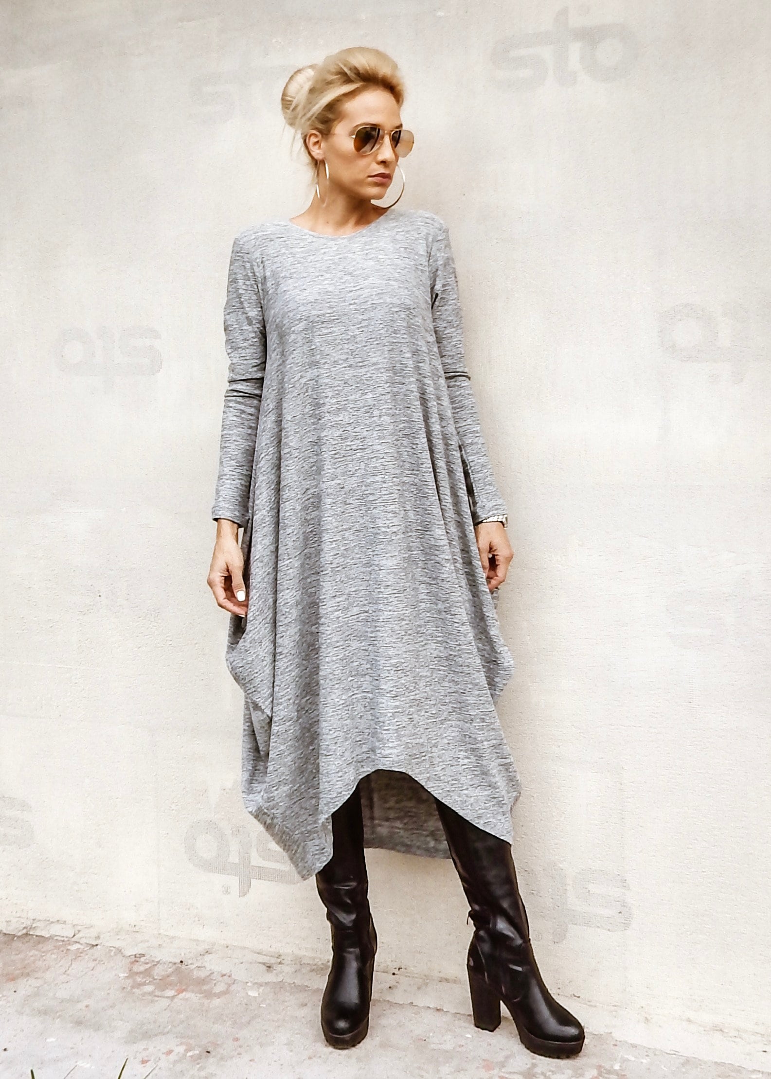 NEW Women Sweater Dress / Winter Dress / Knit Dress / Plus Size Dress /  Asymmetric Dress / Plus Size Maxi Dress / Gray Dress / 35286 -  Canada