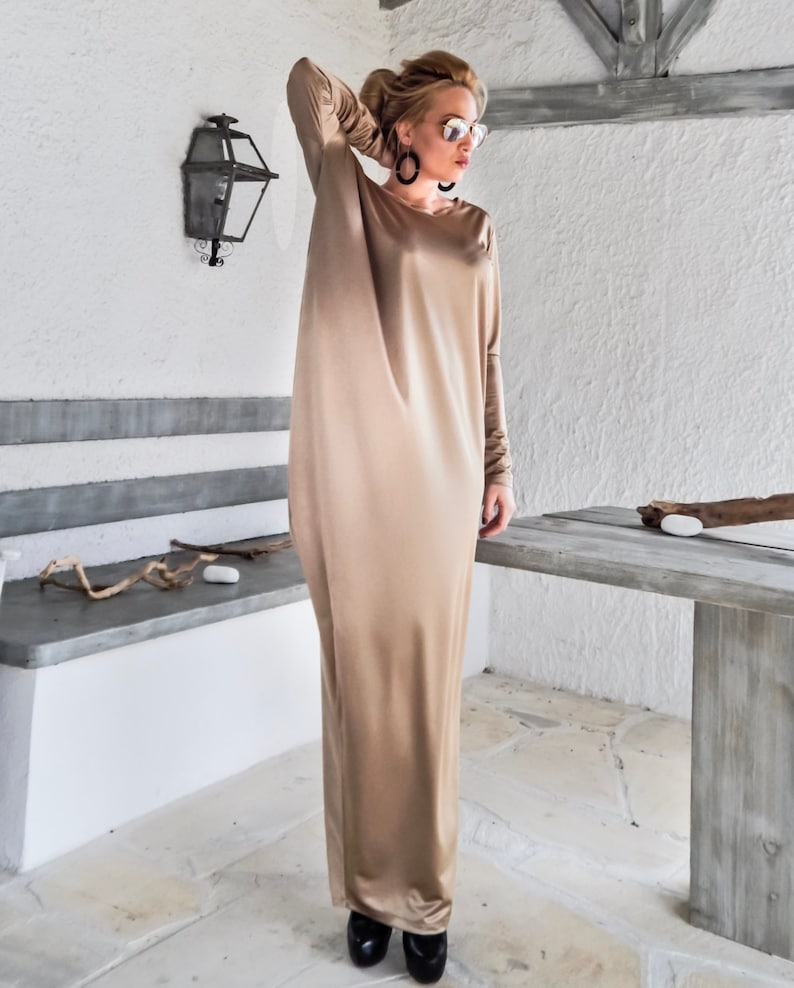 Gold Maxi Dress Kaftan Abaya Plus Size Dress Loose Dress Gold Evening Dress Party Dress Plus Size Maxi Women Maxi Dress #35183