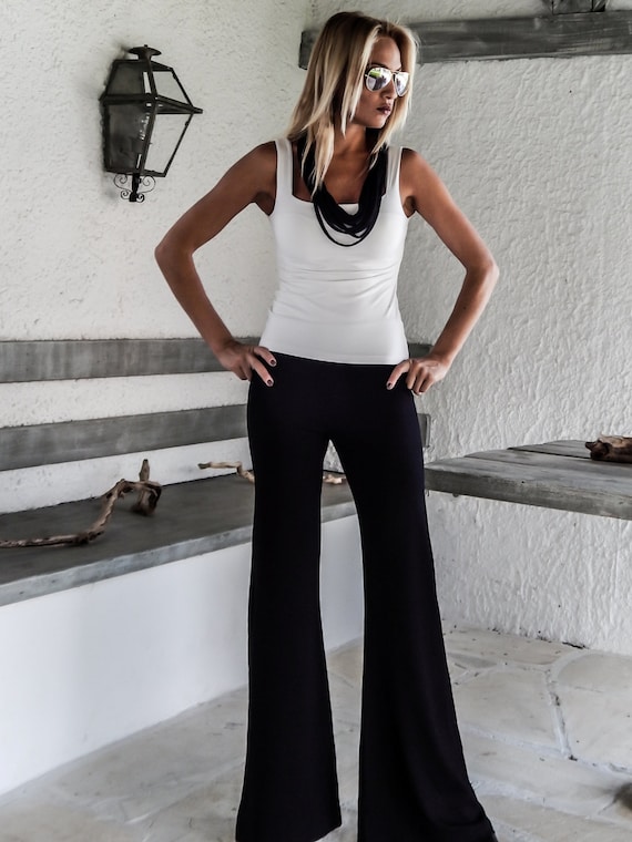 Black Flare Wide Leg Pants / Black Women Pants / Black Flare Pants / Wide  Leg Pants / Black Pants / 35125 