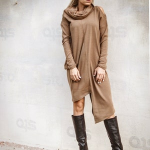 Winter Knit Asymmetric Dress / Oversized Dress /Asymmetric Tunic / Blouse Tunic / Loose Tunic / Plus Size Blouse / Sweater Dress 35281 zdjęcie 4