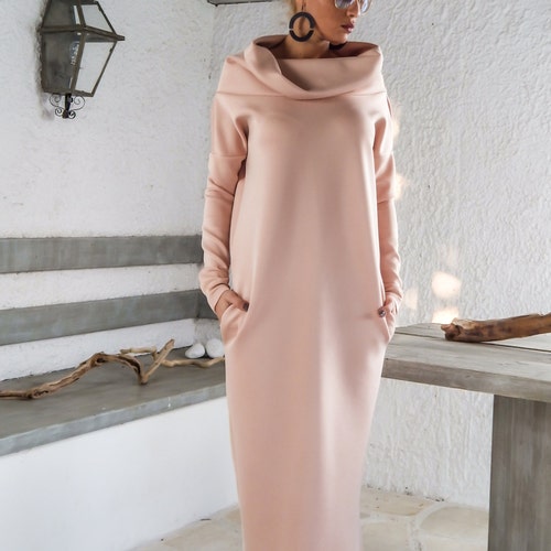 blush dress with pockets
