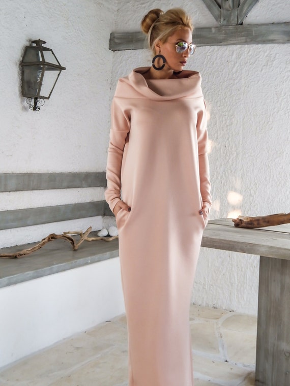 blush pink plus size maxi dress