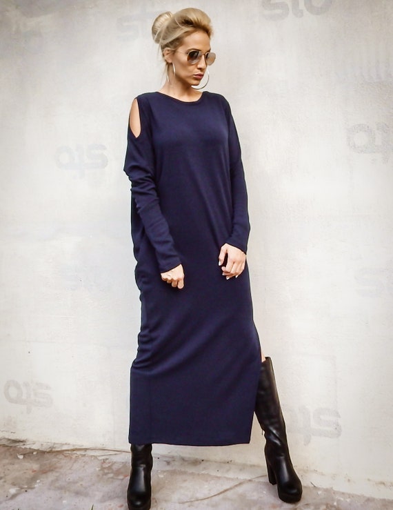 navy blue knit dress