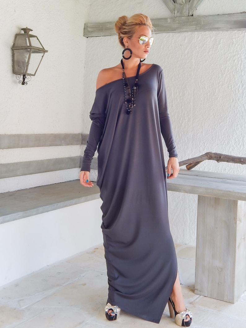 Gray Maxi Dress / Gray Kaftan / Caftan / Women Maxi Dress / - Etsy UK