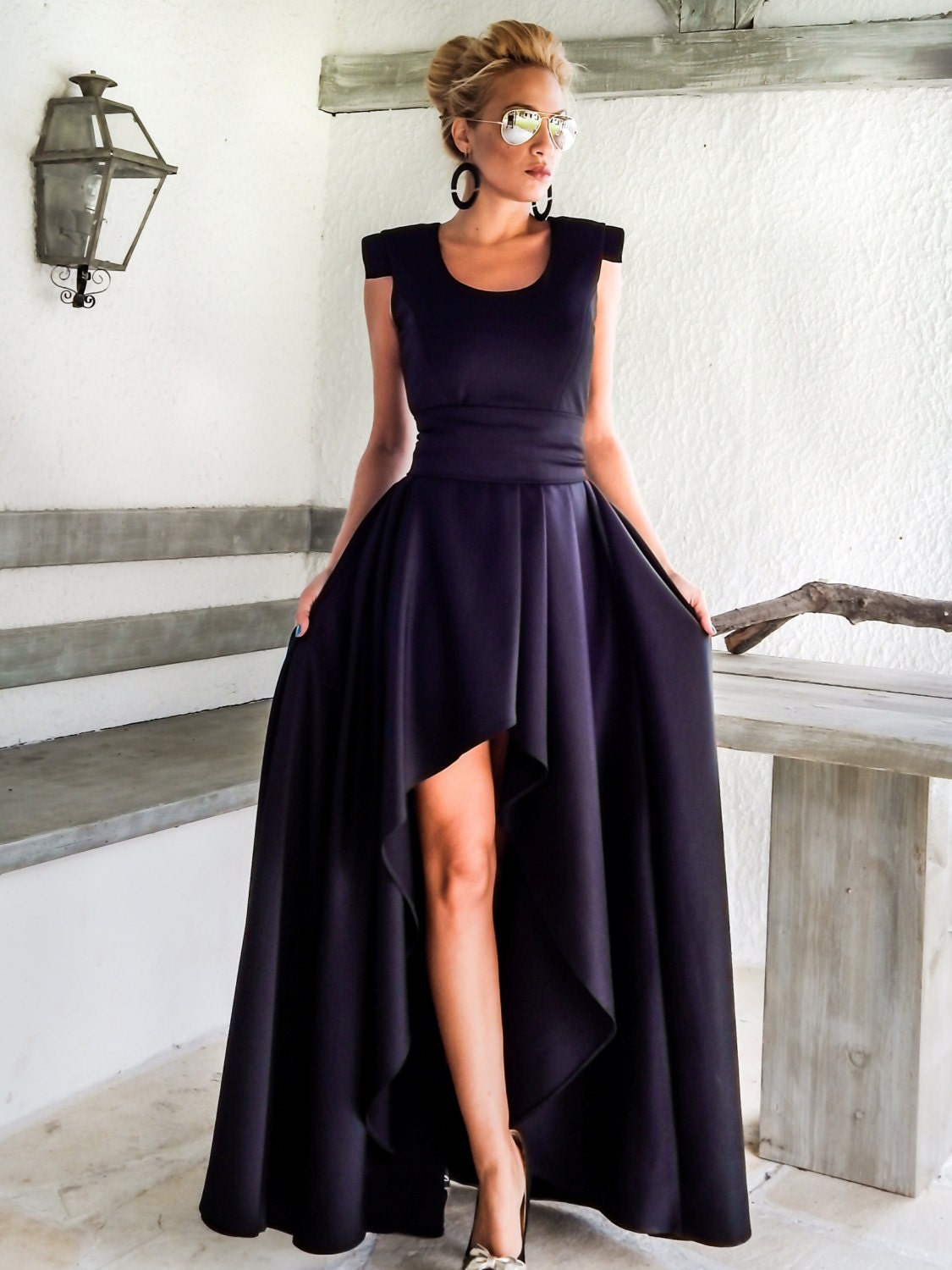 Short Front Long Back Shoulder Pad Dress 95006 - Etsy | Shoulder pad dress,  African print dress designs, Dress