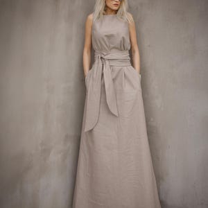 Summer Linen Dress, Women Linen Dress, A Line Linen Dress with Pockets, Linen Clothing, Linen Dress Women, Summer Dress, Plus Size #35404