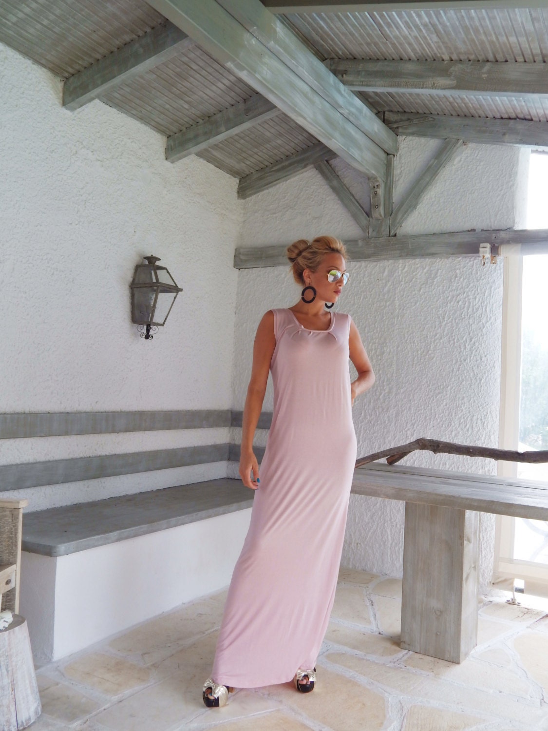 Pink Maxi Dress / Pink Kaftan / Plus Size Dress / Summer Maxi | Etsy