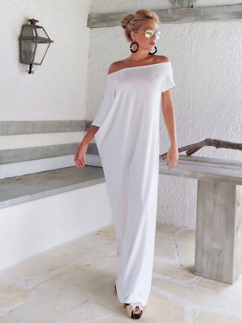 White Maxi Dress Kaftan Long White dress Plus Size Dress Caftan Women Dresses Summer Dress Plus Size Maxi Dress #35022