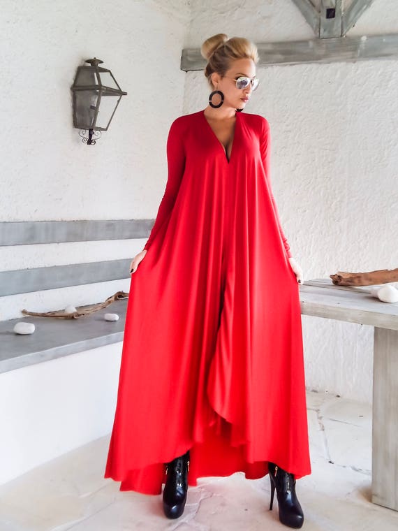 Rode maxi jurk hot sale