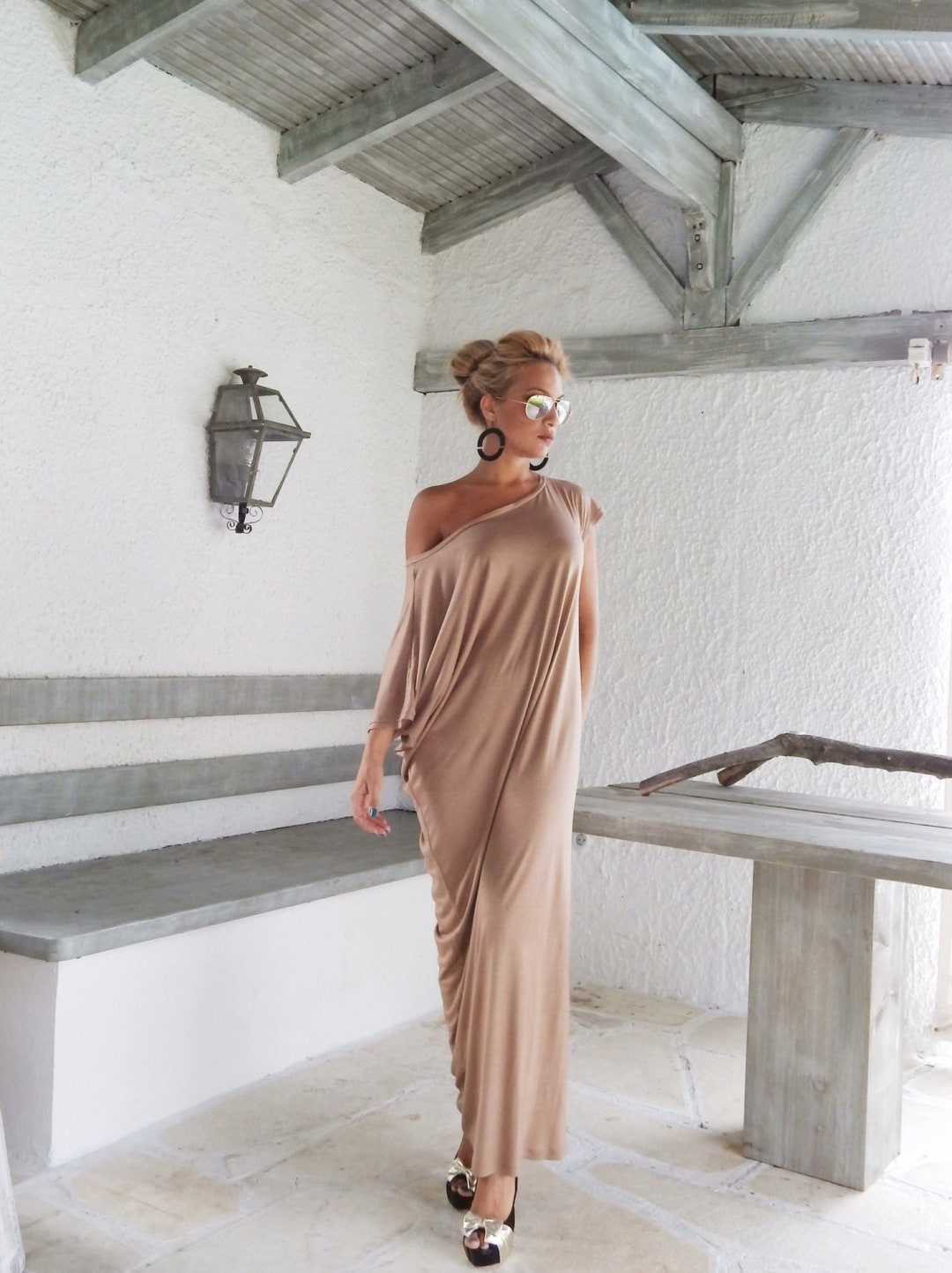 Camel Maxi Dress / Maxi Dress / Taupe Dress / Kaftan / Plus - Etsy