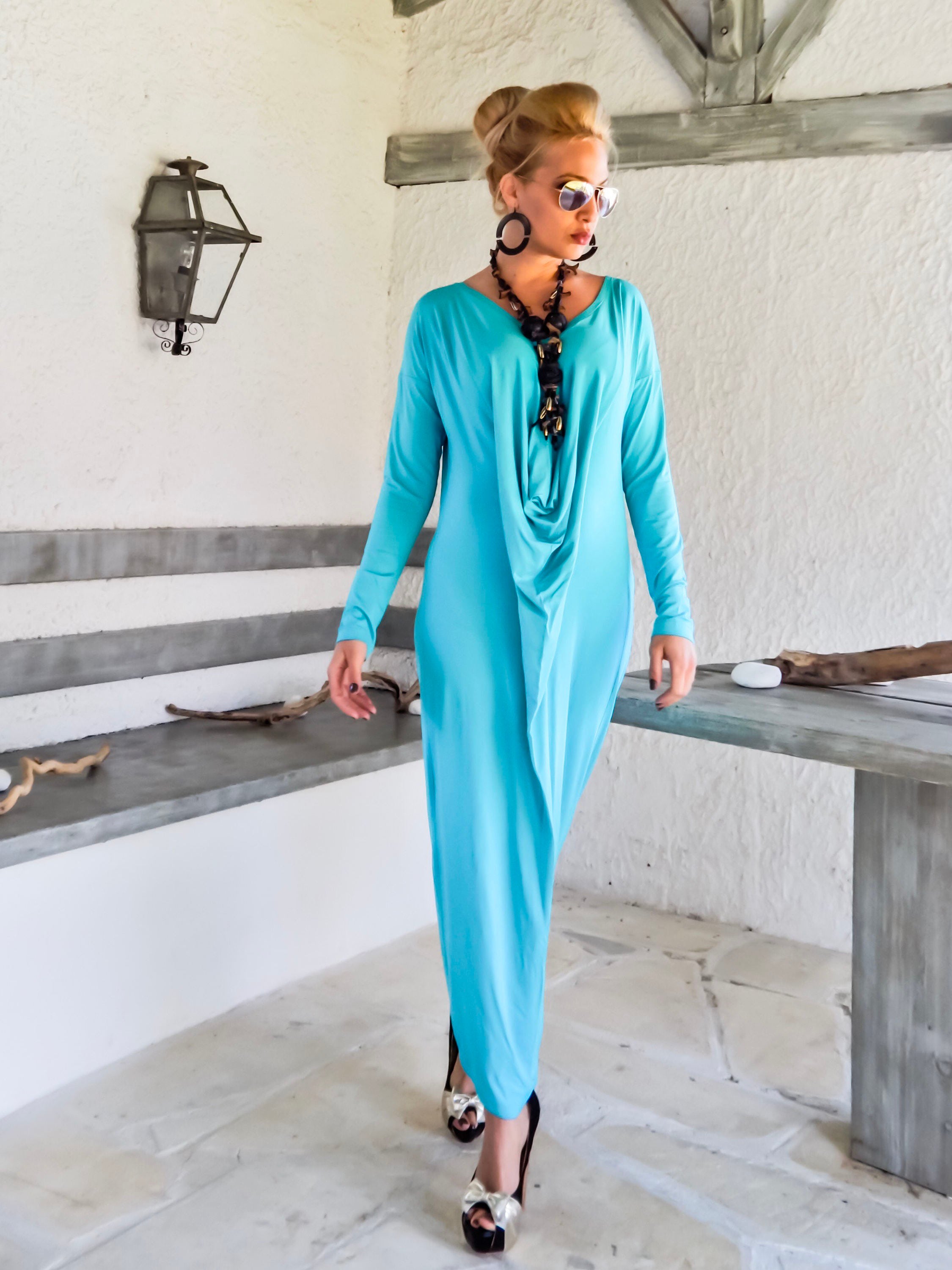 Plus size turquoise maxi dress hotsell