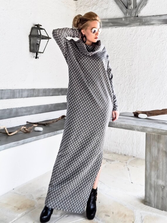 NEW Print Dress / Maxi Dress / Winter Dress / Fall 2017 Dress Etsy