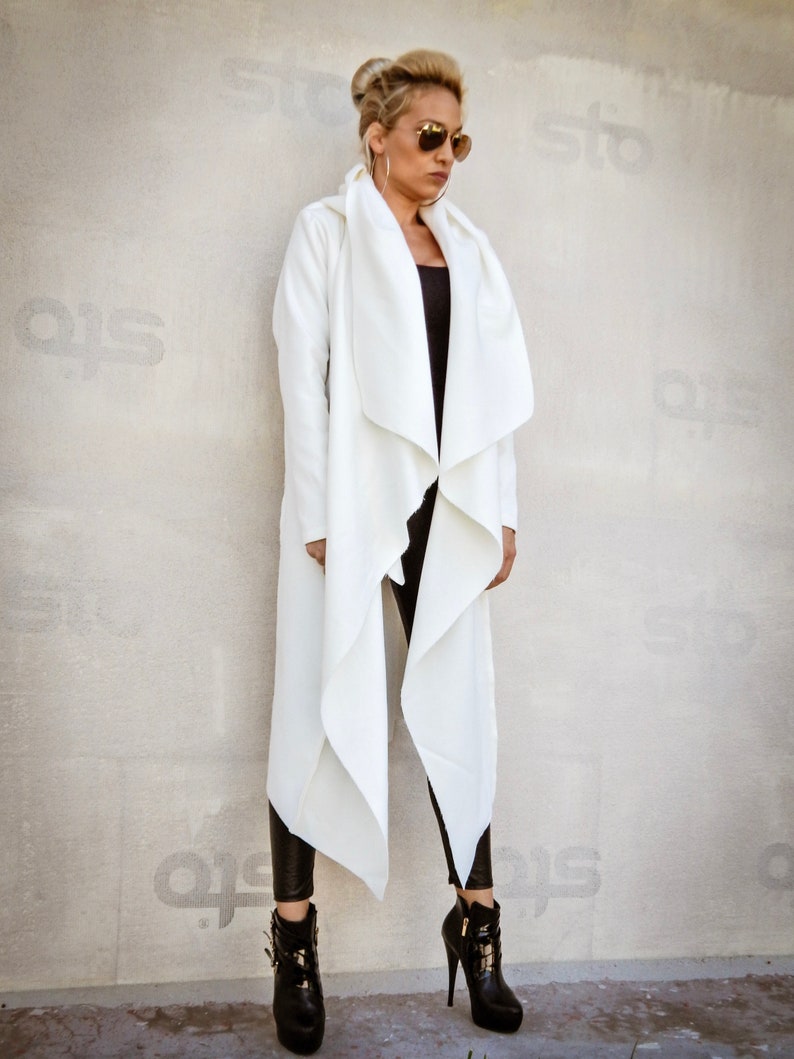 NEW Winter Cashmere Coat / Off White Winter Coat / Plus Size Etsy