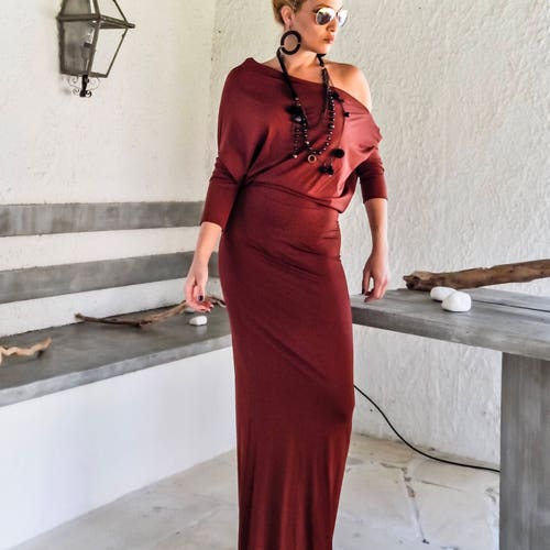 NEW Cinnamon Maxi Dress / Plus Size Dress / Asymmetric Dress / Etsy