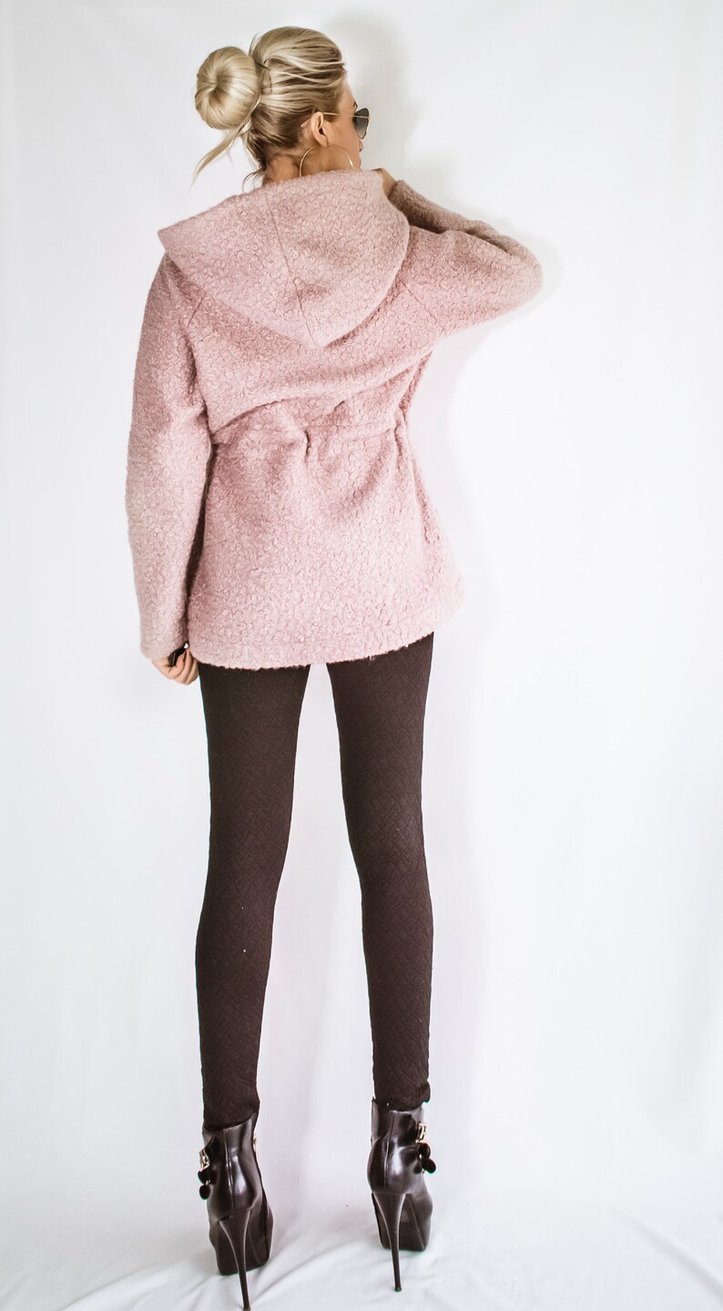 NEW Pink Wool Winter Coat / Women Jacket / Winter Coat / Wool Etsy