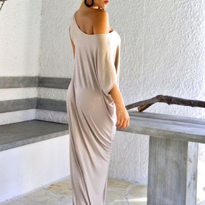 NEW Beige Maxi Dress / Long Dress / Summer Dress/ Caftan/ off Shoulder ...