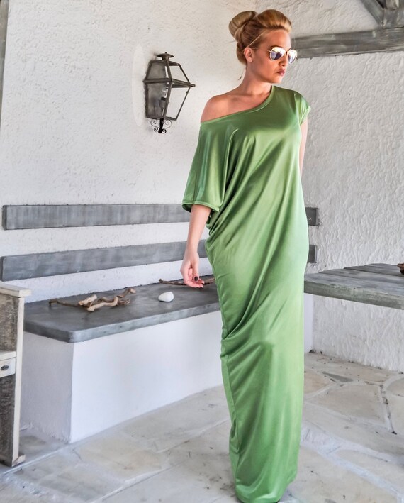 Håndfuld Annoncør åbenbaring Asymmetric Light Green Maxi Dress Kaftan / Abaya / Plus Size - Etsy