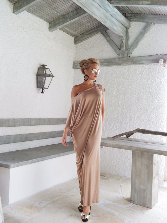 fitted lace wedding dress Taupe Luna Maxi Dress