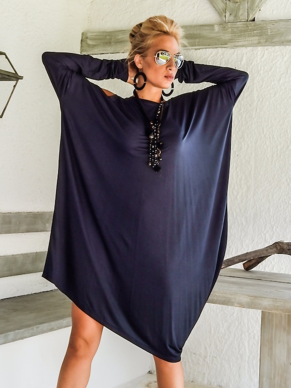 Tunique asymetrique gris argente Robe grande taille Tunique a epaules denudees Haut a epaules denudees Tunique grande taille Robe oversize 35064 Etsy France