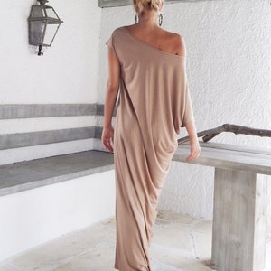 Camel Maxi Dress / Maxi Dress / Taupe Dress / Kaftan / Plus Size Dress ...