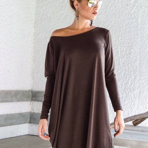 Brown Asymmetric Tunic / Plus Size Dress / Plus Size Tunic / Asymmetric Tunic / Asymmetrical Blouse / Oversize Dress / Plus Size Top 35049 image 4