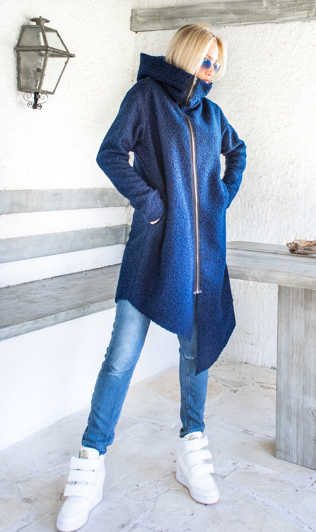 Bouclé Wool Coat - Off White - ARKET