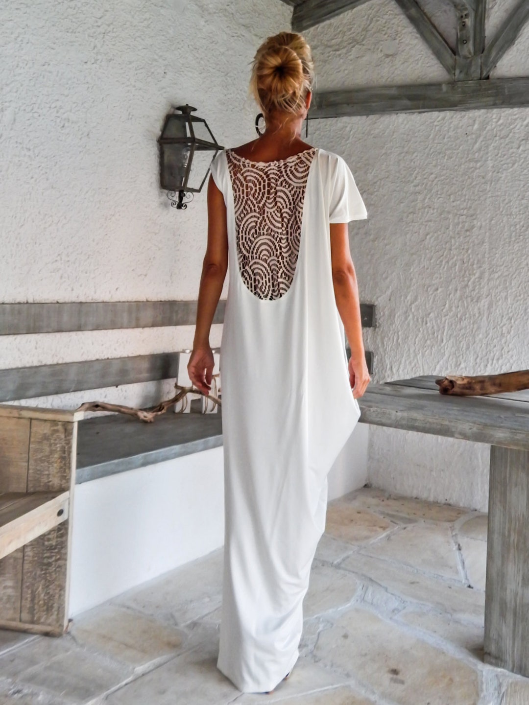 Women Maxi Dress / Ivory Maxi Dress / White Kaftan / Plus Size - Etsy