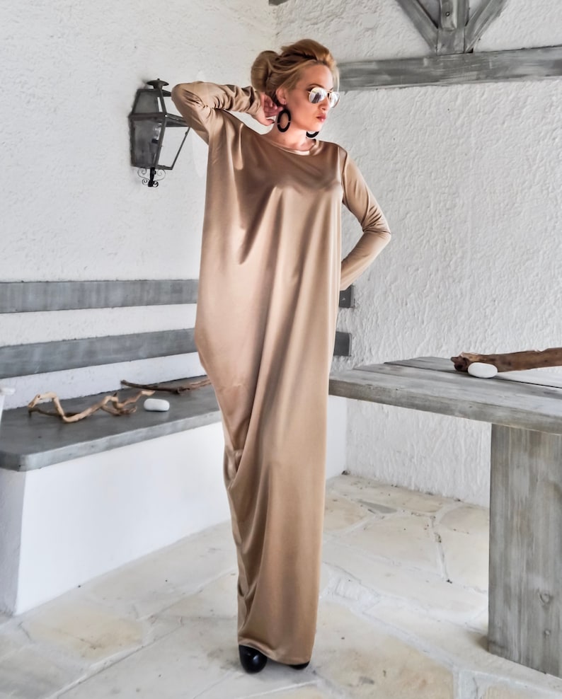 Gold Maxi Dress Kaftan Abaya Plus Size Dress Loose Dress Gold Evening Dress Party Dress Plus Size Maxi Women Maxi Dress #35183