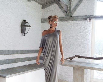 Light Gray Maxi Dress / Gray Kaftan / Plus Size Dress / Long Dress / Maxi Dress / Summer Dress / Day Dress / Evening Dress / #35019