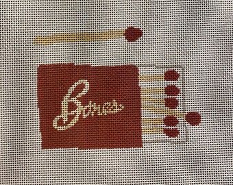 Hand Painted Needlepoint Canvas - Bones Restaurant matches - Atlanta