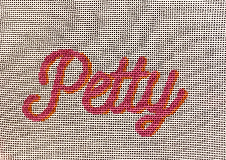 Pink and Orange petty Needlepoint Canvas - Etsy