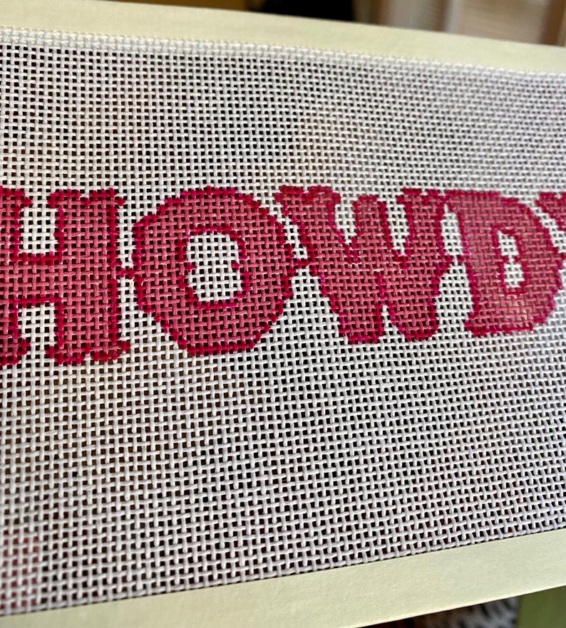 Needlepoint Canvas Hand Painted howdy Etsy