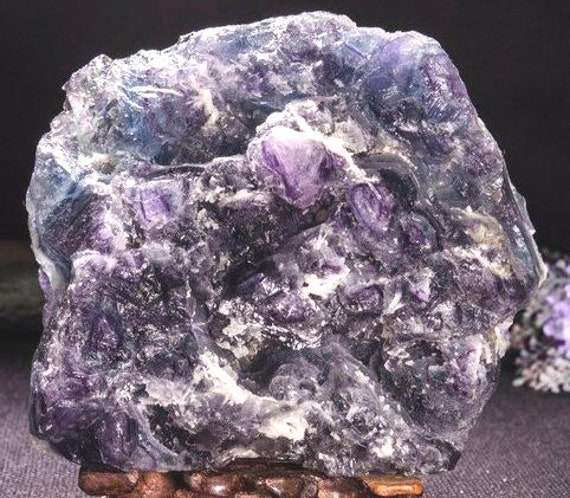 Natural Purple Fluorite Earrings Rectangle .925 S… - image 6