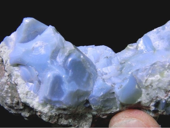 LARGE 1 1/4" Natural Oregon Owyhee Blue Opal Ring… - image 10