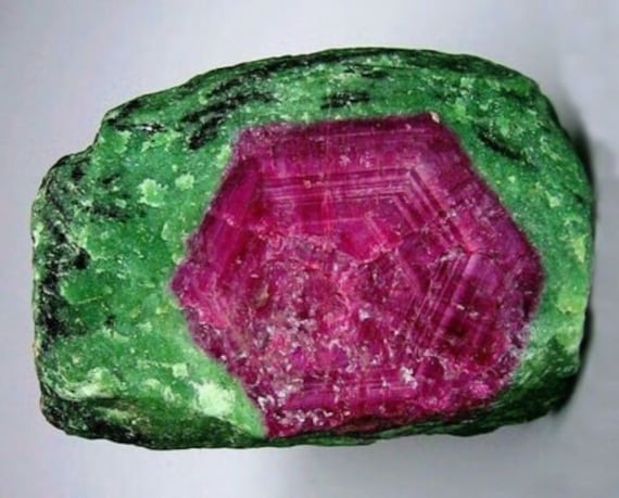 Large 1" Ruby Zoisite Gemstone Ring Rectangle .92… - image 10