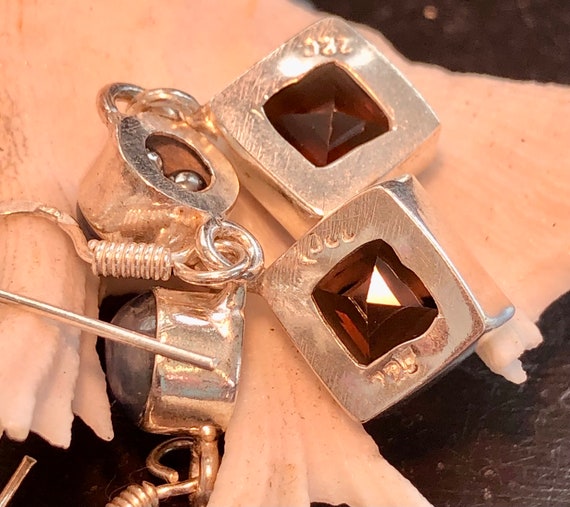Natural Smoky Topaz and Kyanite Gemstone Earrings… - image 5