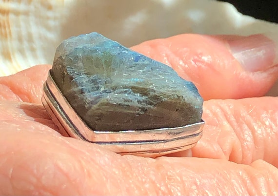 Large 3/4" Rough Blue Fiery Labradorite Gemstone … - image 4